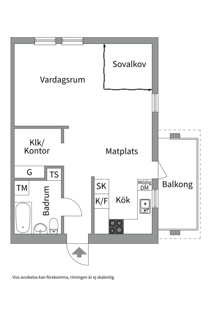 Planlösning från Edövägen 16C, Såld i Västra Orminge, Nacka