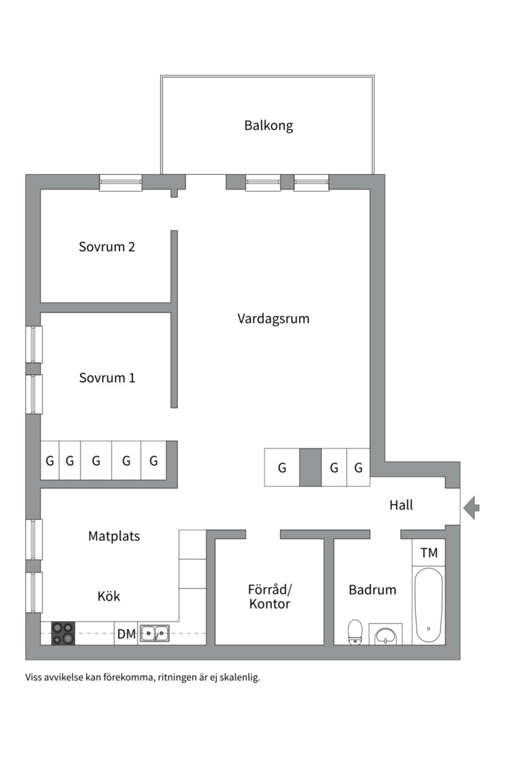 Planlösning från Skarpövägen 1, Såld i Västra Orminge, Nacka