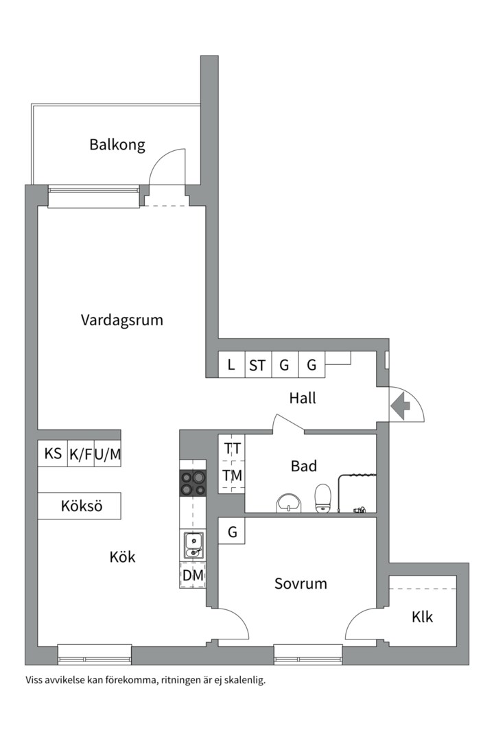 Planlösning från Fyrislundsgatan 23B, Såld i Salabacke, Uppsala