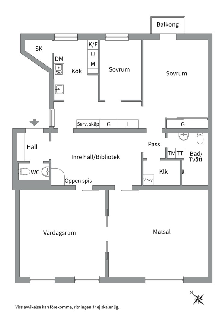 Planlösning från Samaritergränd 1, Såld i Centrum, Uppsala