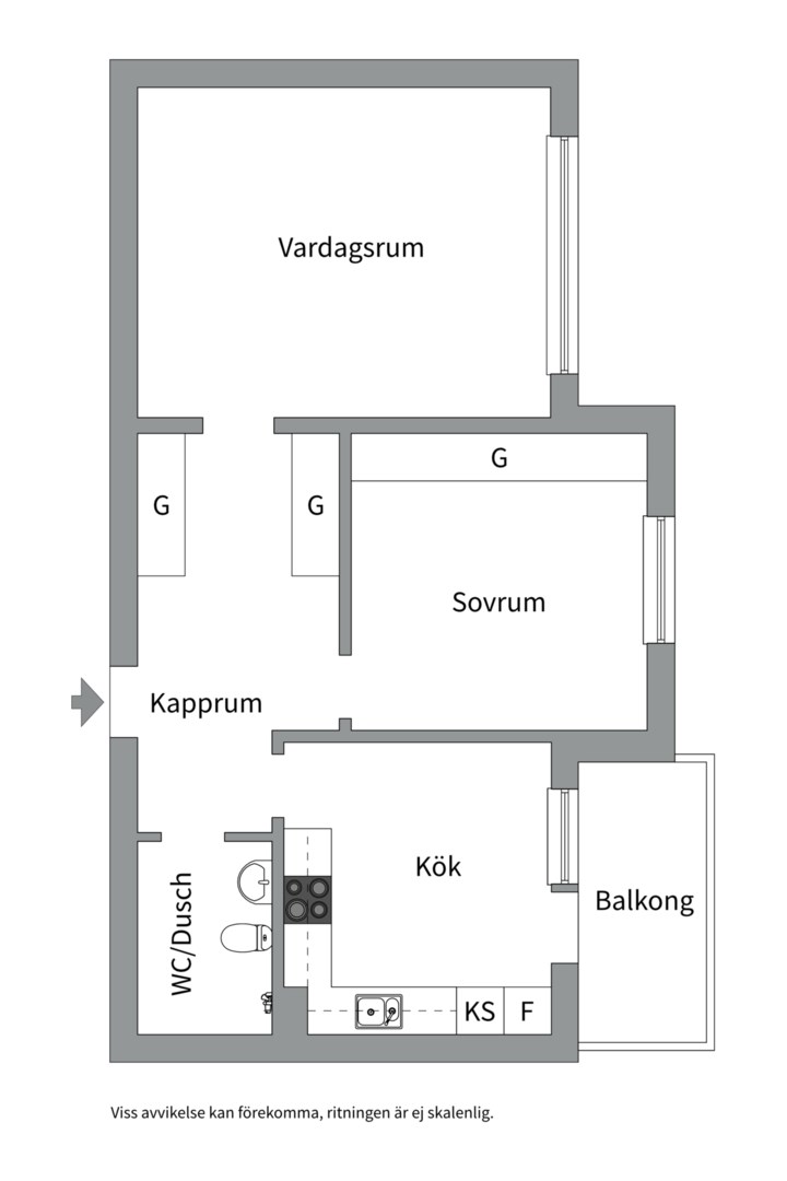 Planlösning från Skolgatan 20A, Såld i Centrum, Uppsala
