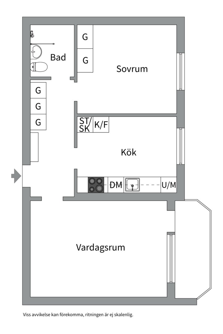 Planlösning från Källparksgatan 8C, Såld i Salabacke, Uppsala