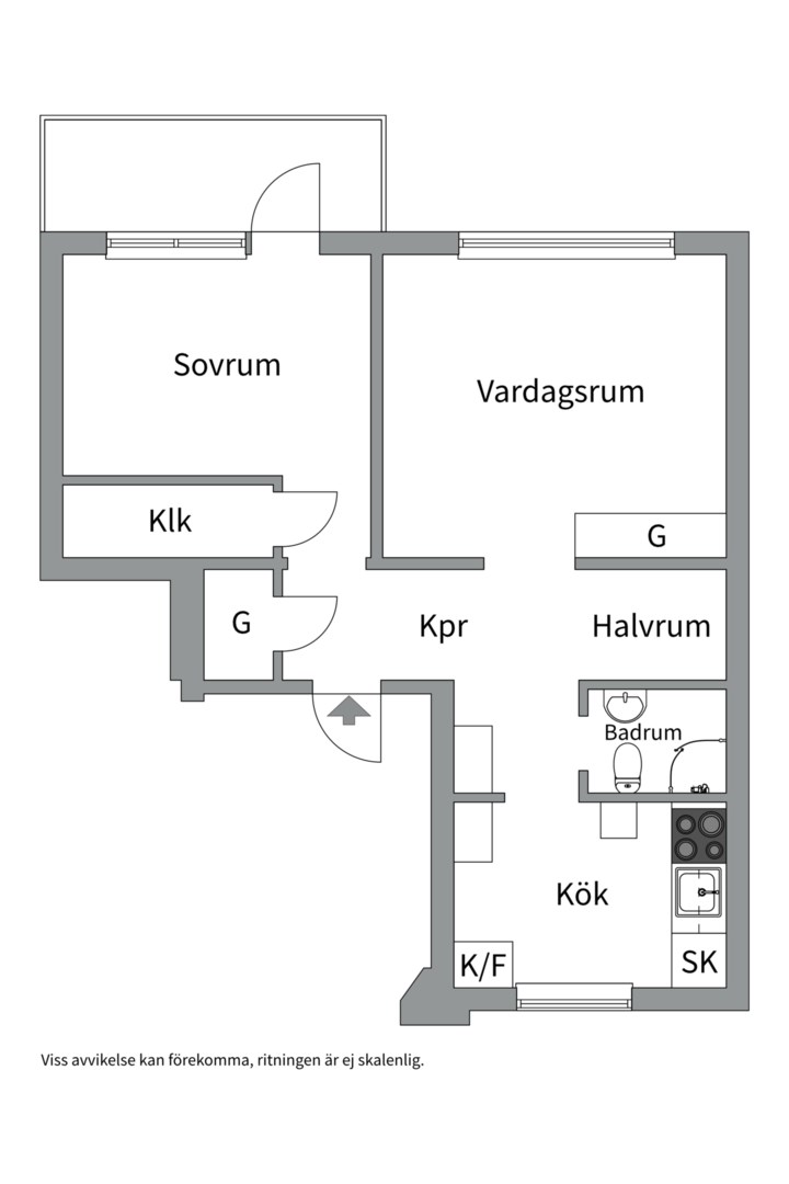 Planlösning från Geijersgatan 17B, Såld i Luthagen, Uppsala