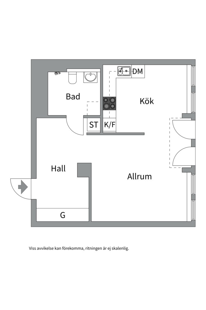 Planlösning från Östersundsgatan 7, Kommande i Råcksta, Stockholm