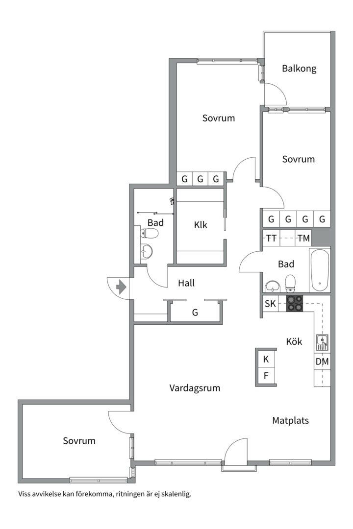 Planlösning från Kungsängsgatan 57H, Såld i Kungsängen, Uppsala