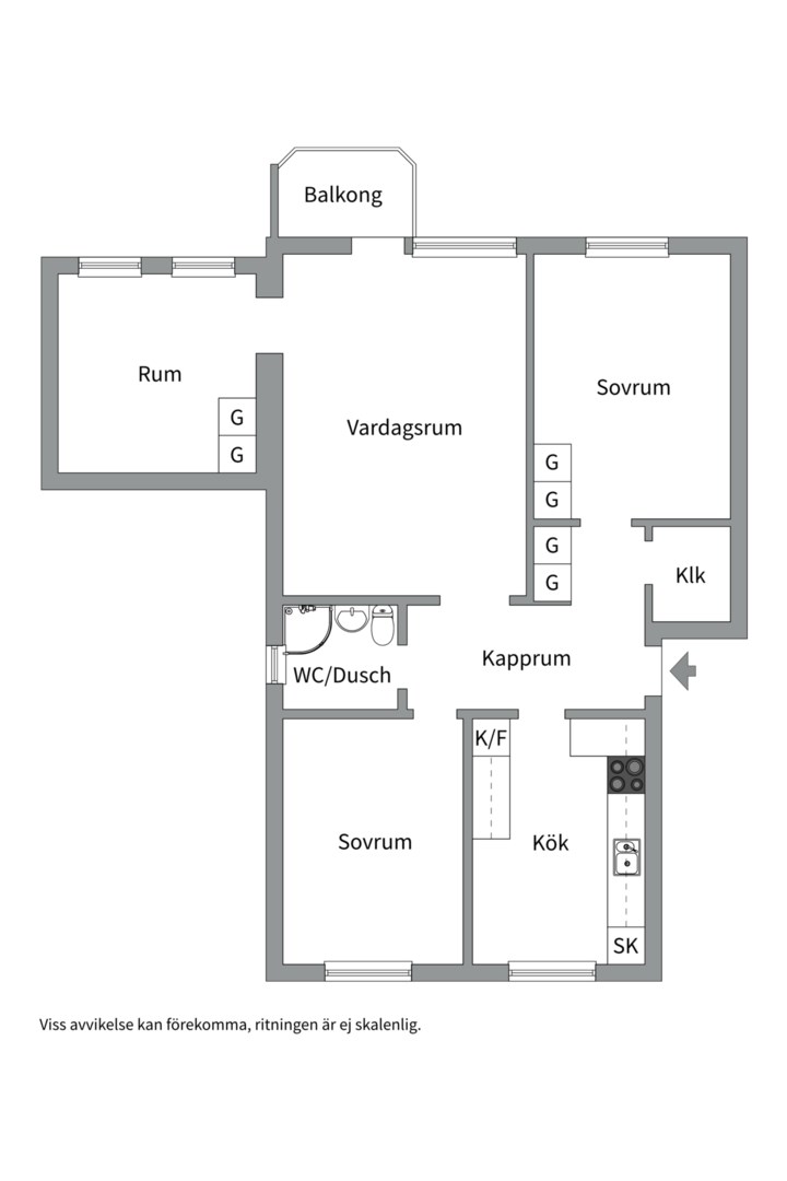 Planlösning från Byggmästargatan 8D, Såld i Salabacke, Uppsala