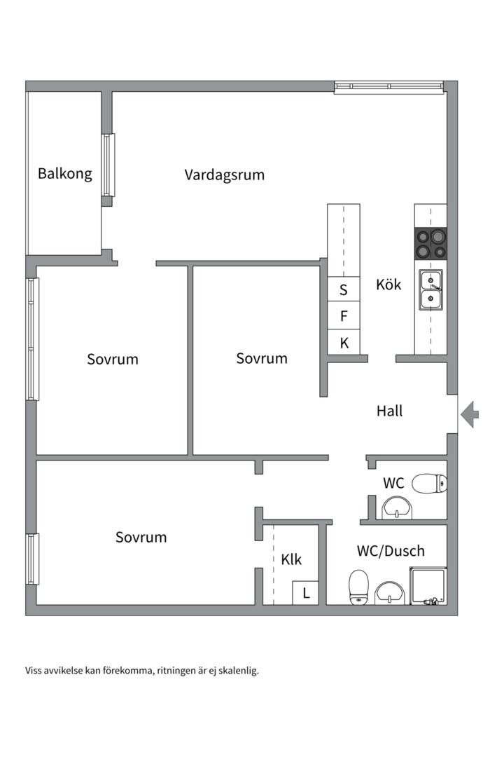 Planlösning från Släggkastargatan 5, Såld i Rönnby, Västerås
