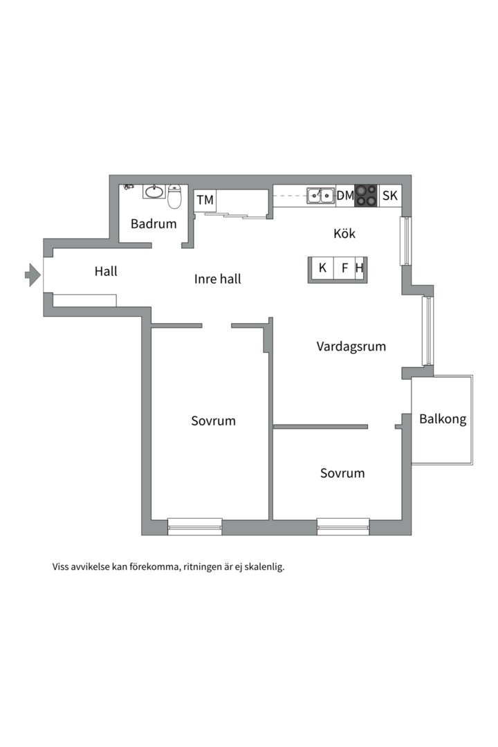 Planlösning från Atlasvägen 41, Såld i Sickla, Nacka