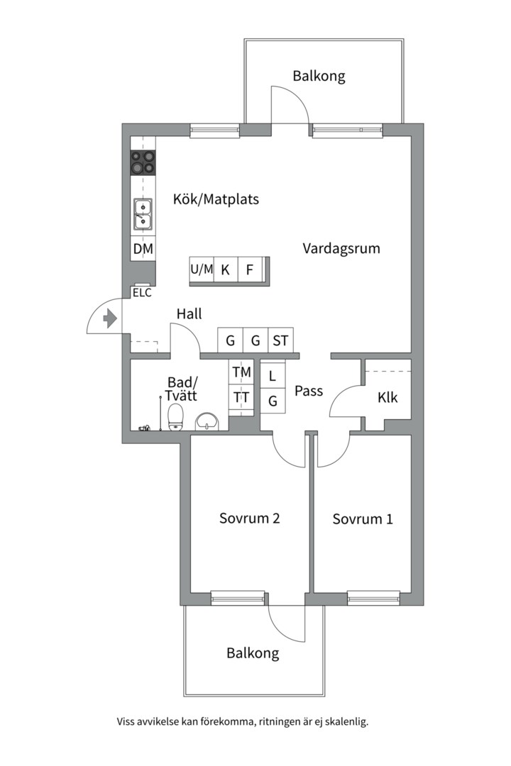 Planlösning från Hedenströms väg 13, 4 tr, Såld i Tollare, Nacka