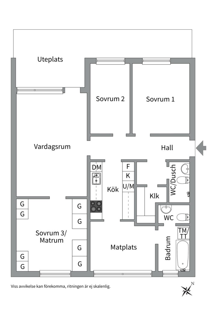 Planlösning från Viktor Rydbergsgatan 30, Såld i Nyby, Uppsala