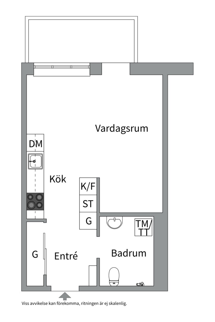 Planlösning från Turbinvägen 5B, Såld i Järla sjö, Nacka