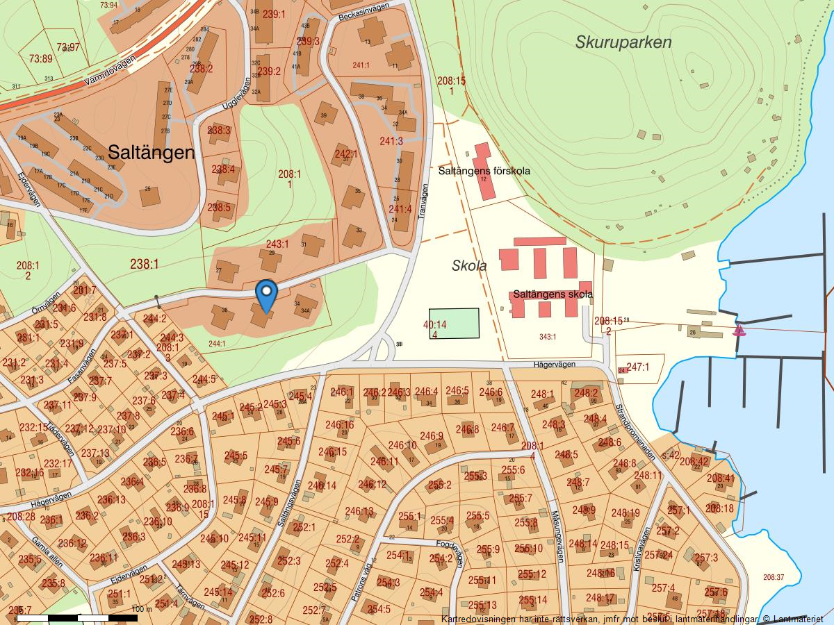 Bostadsbild från Fasanvägen 32, 2tr, Såld i Saltängen, Nacka