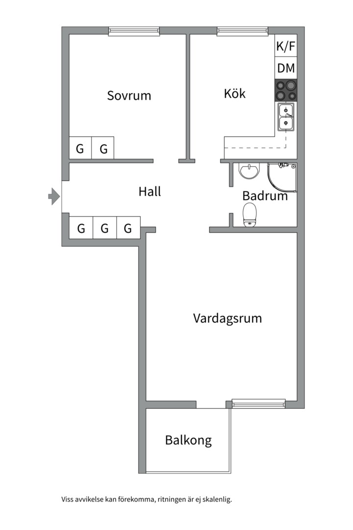 Planlösning från Geijersgatan 27D, Såld i Luthagen, Uppsala