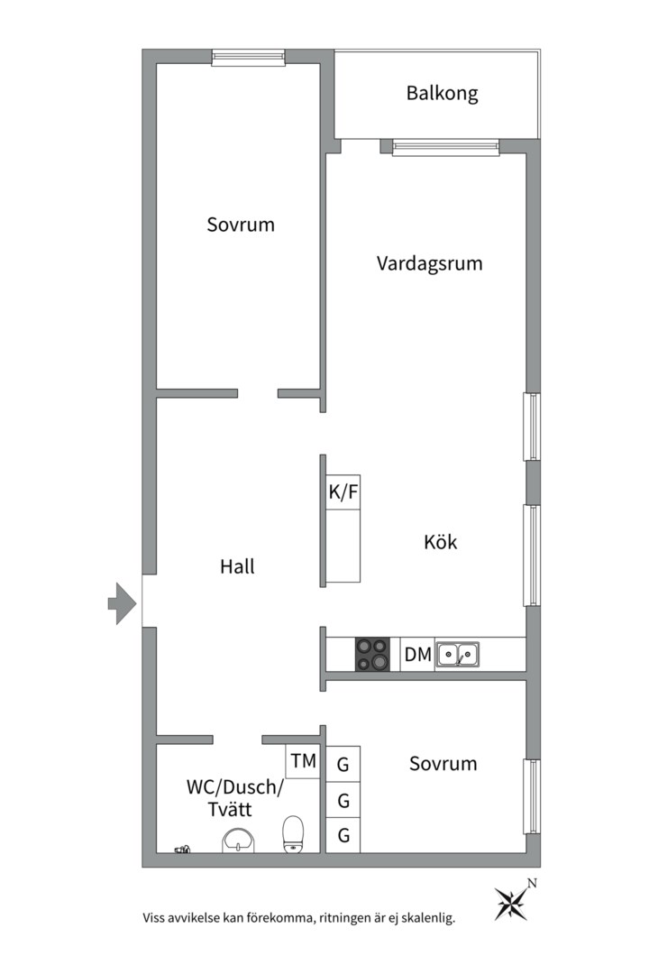 Planlösning från S:t Persgatan 31, Såld i Höganäs, Uppsala