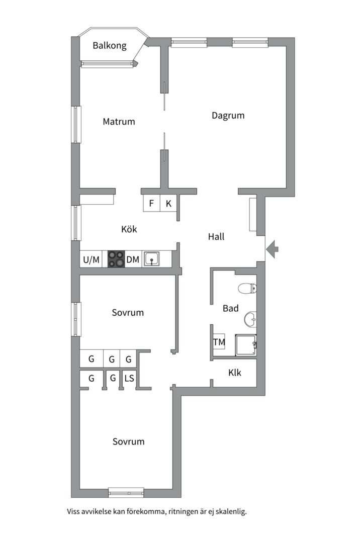 Planlösning från Storgatan 9A, Såld i Höganäs, Uppsala