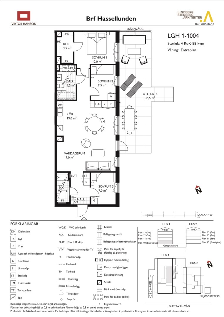 Planlösning från Gustav III:s Väg 62, Såld i Bromma - Olovslund, Stockholm
