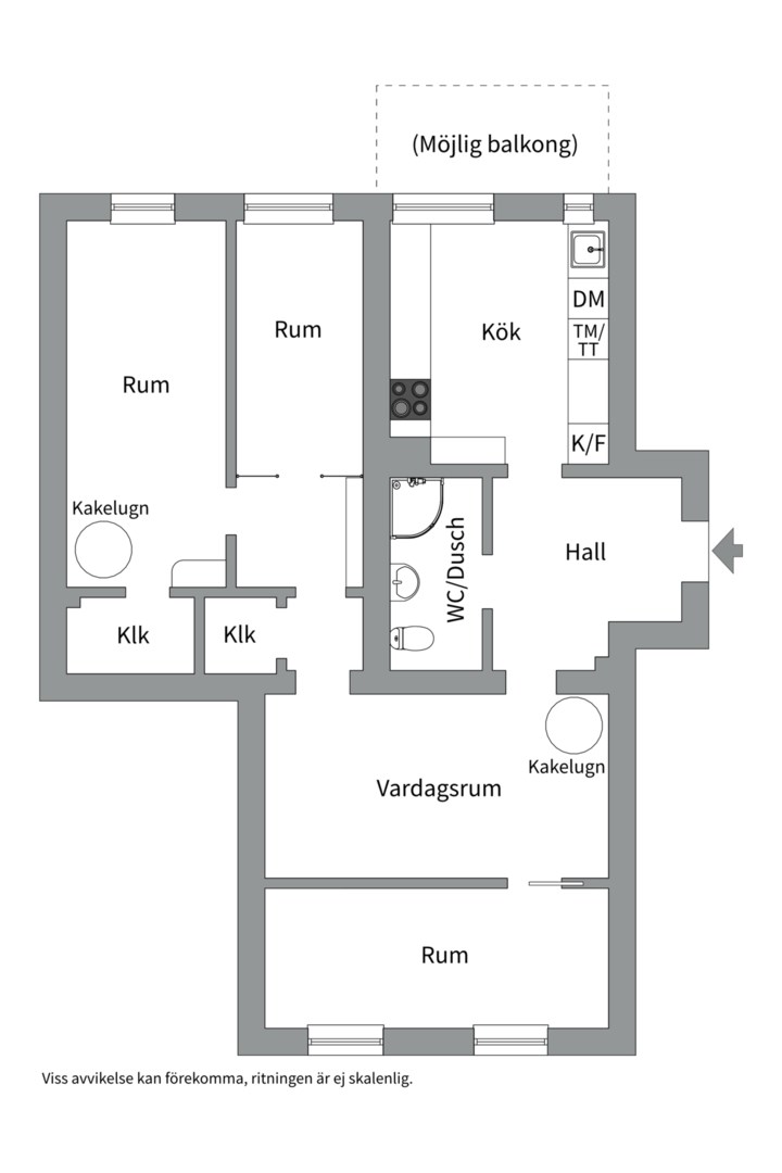 Planlösning från David Bagares Gata 26A, Såld i Vasastan - Norrmalm, Stockholm