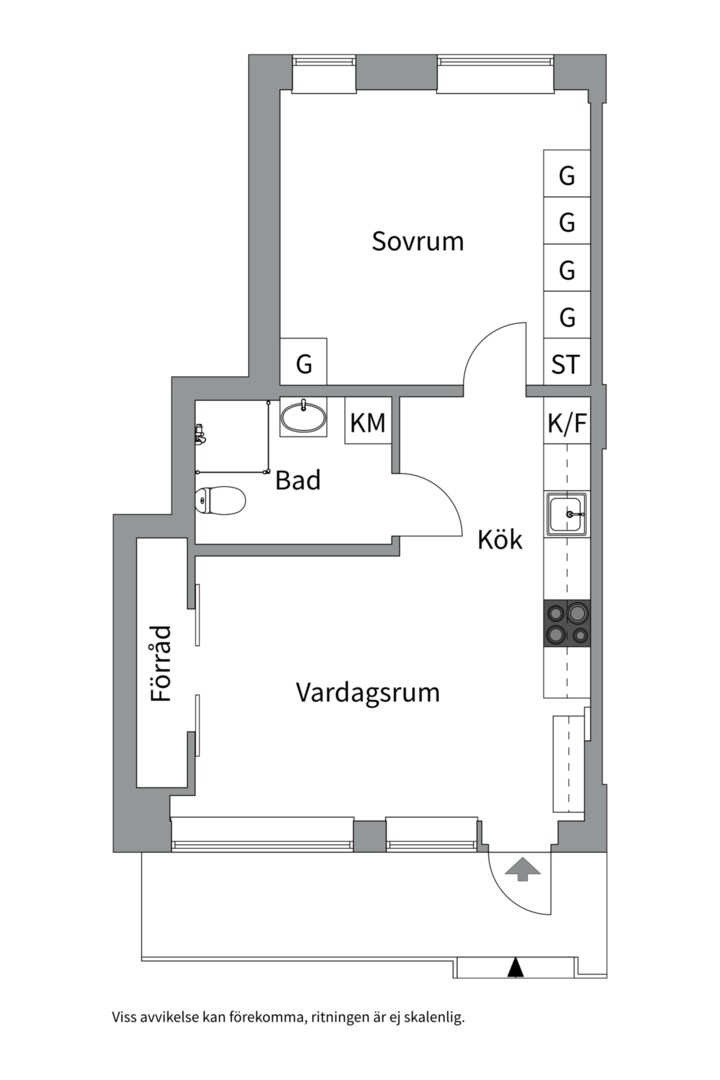 Planlösning från Fålhagsleden 1B, Såld i Fålhagen, Uppsala
