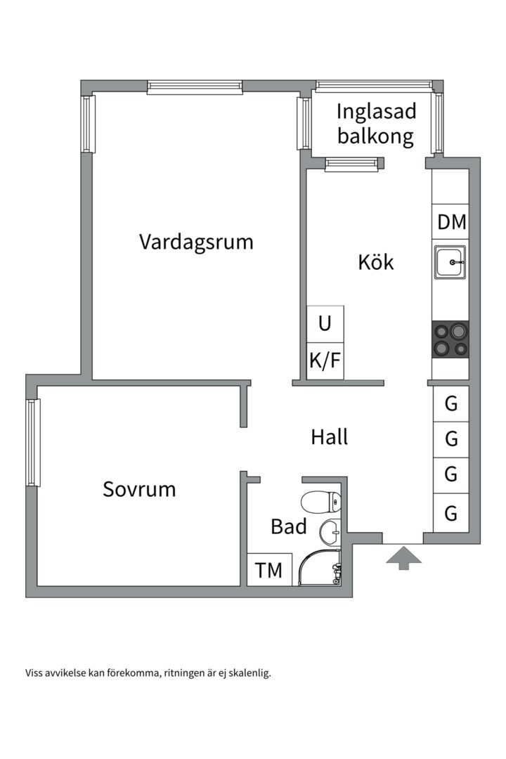 Planlösning från Rekylgatan 14, Såld i Haga, Västerås