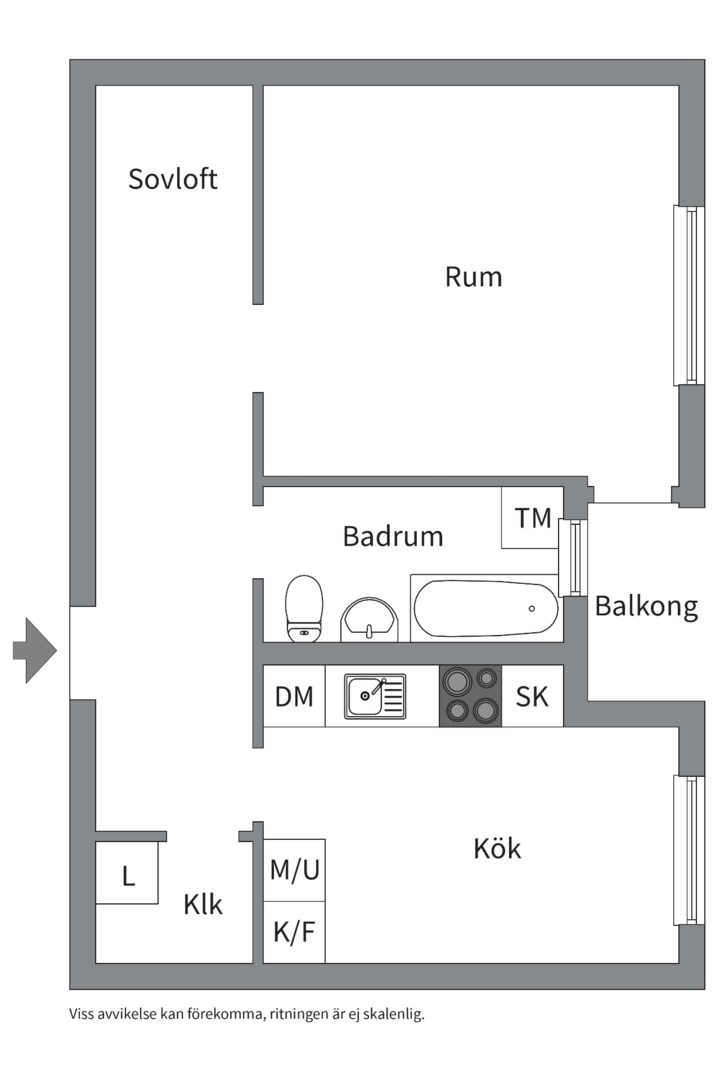 Planlösning från Byggmästargatan 17 A, Till salu i Salabacke, Uppsala