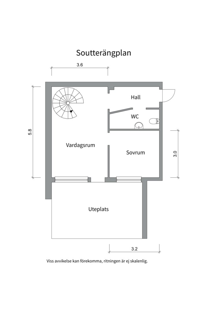Planlösning från Sandgropsgatan 3, Kommande i Svartbäcken, Uppsala