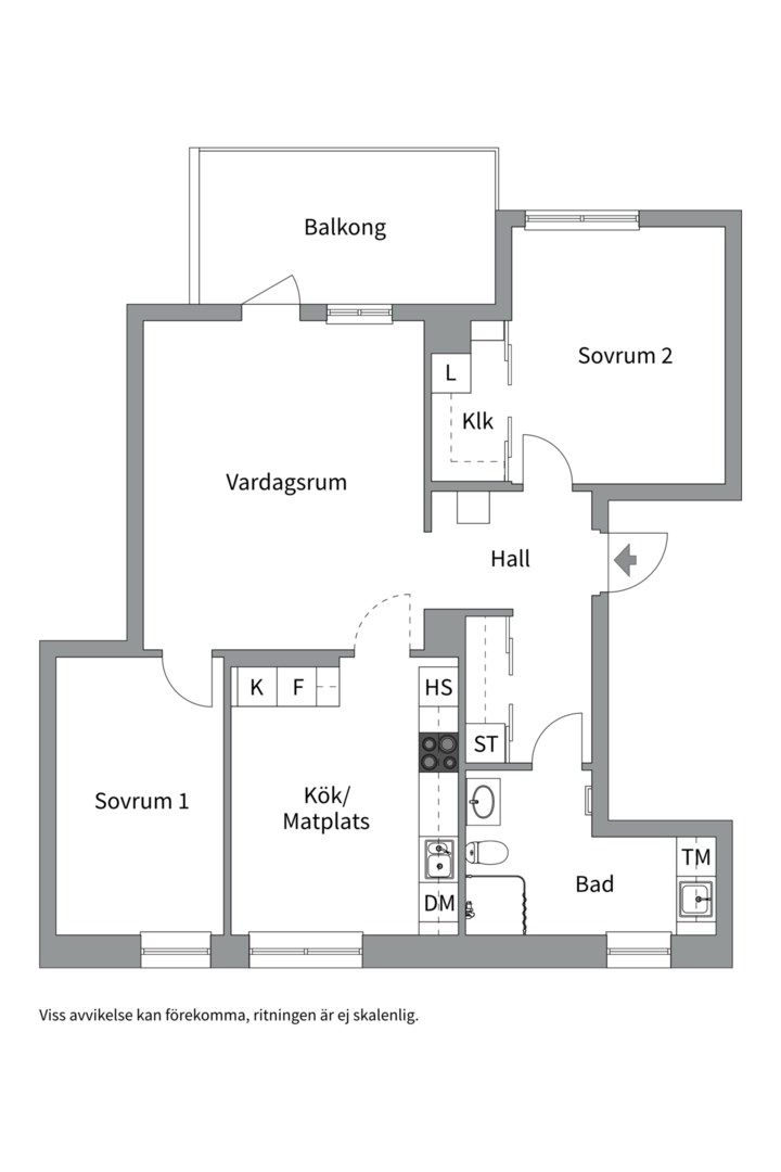 Planlösning från Torngatan 14, Såld i Kapellgärdet, Uppsala