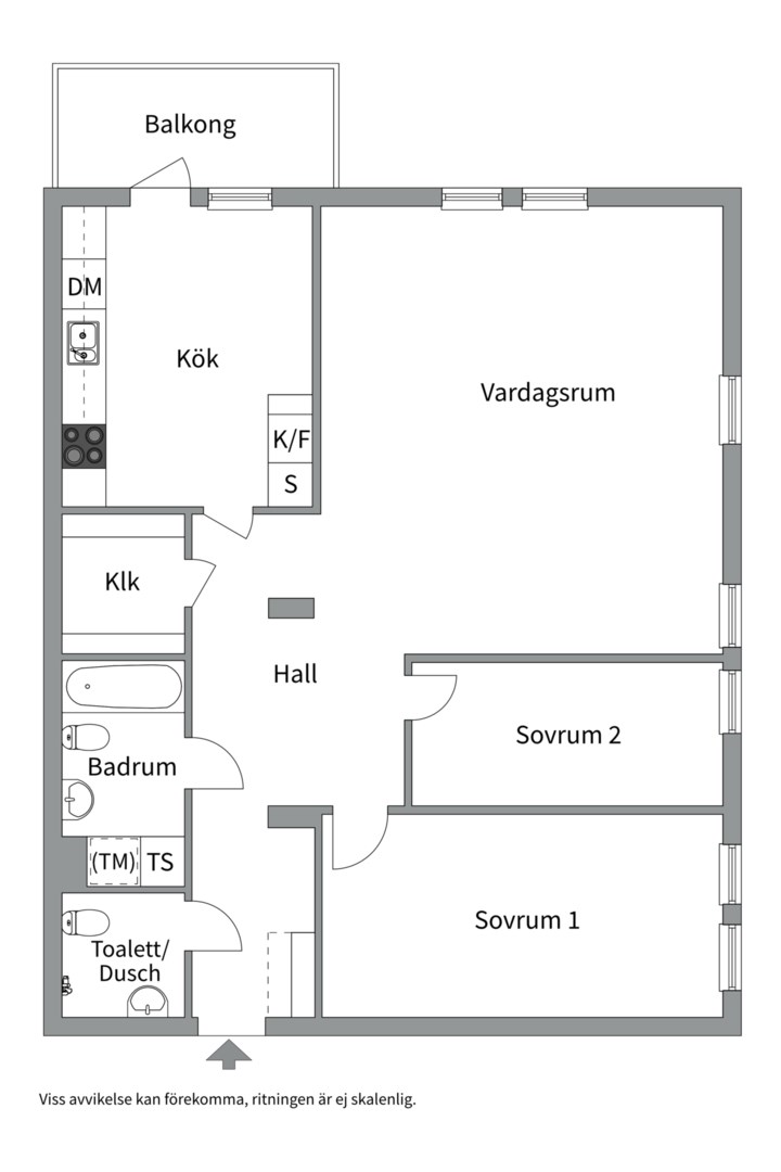Planlösning från Utövägen 5, Såld i Västra Orminge, Nacka