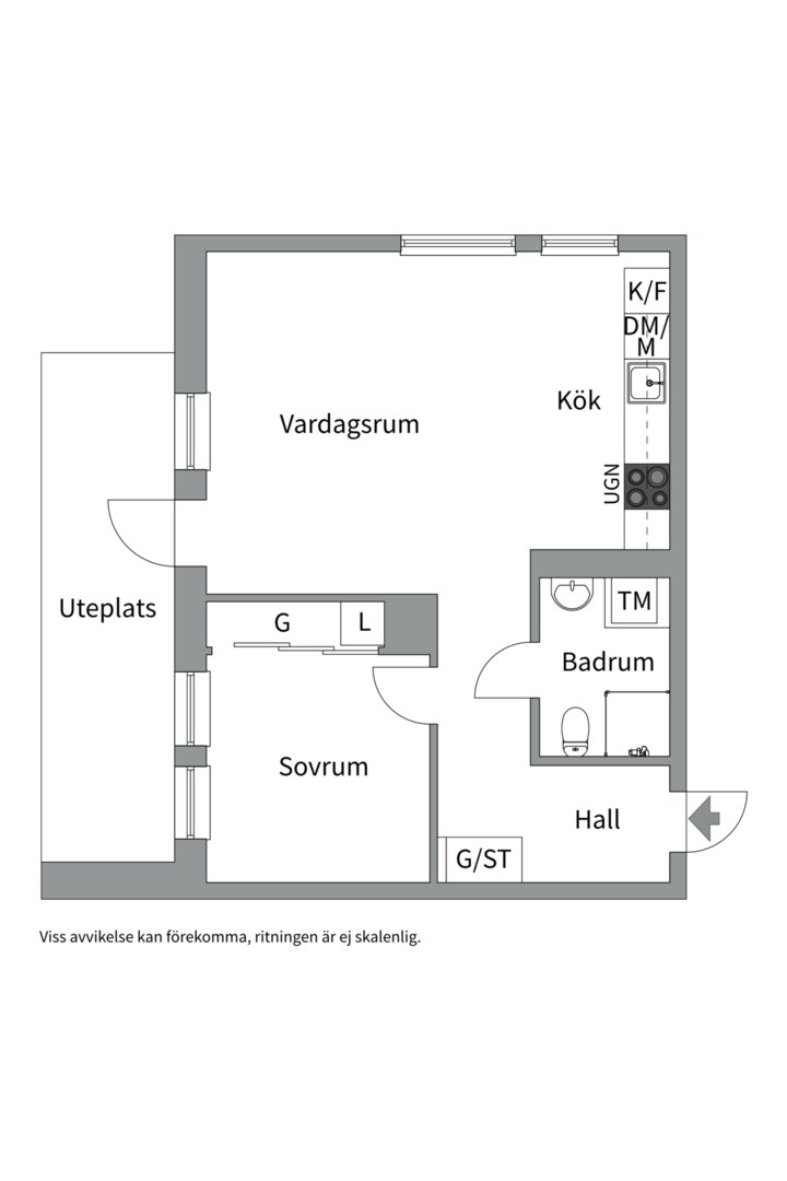Planlösning från Virkesvägen 5C, Kommande i Hammarby Sjöstad, Stockholm