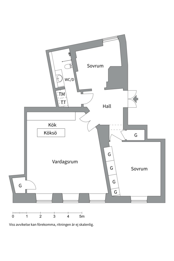 Planlösning från Västmannagatan 8, Såld i Vasastan, Stockholm