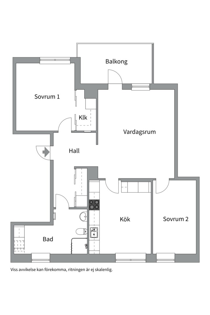 Planlösning från Torngatan 14, Till salu i Kapellgärdet, Uppsala