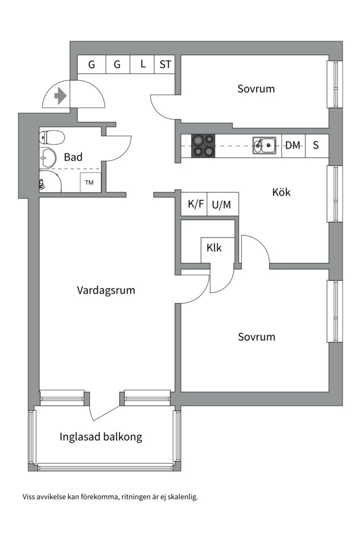 Planlösning från Rekylgatan 14, Såld i Haga, Västerås