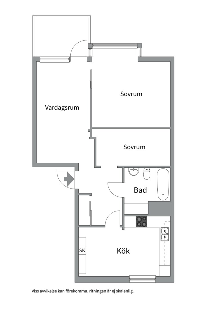 Planlösning från Sickla Kanalgata 23, 3tr, Såld i Hammarby Sjöstad, Stockholm