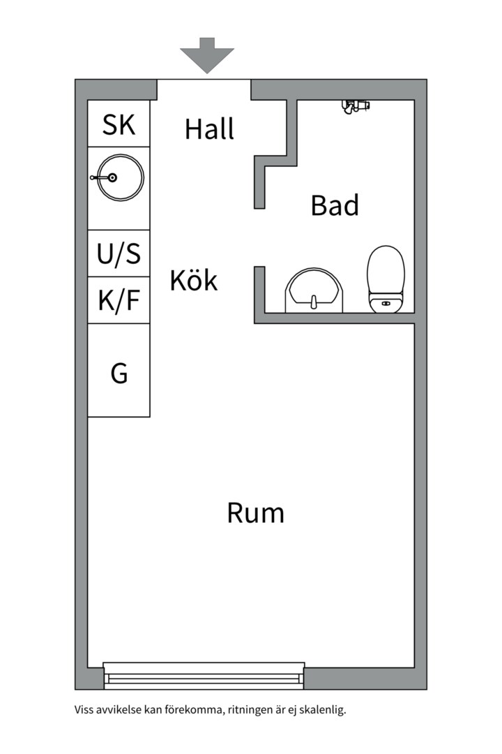 Planlösning från Vaksalagatan 55, Kommande i Fålhagen, Uppsala
