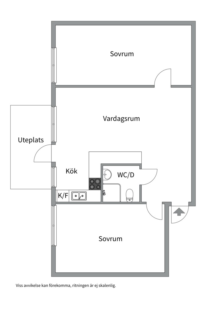 Planlösning från Blomstervägen 52, Såld i Finntorp, Nacka