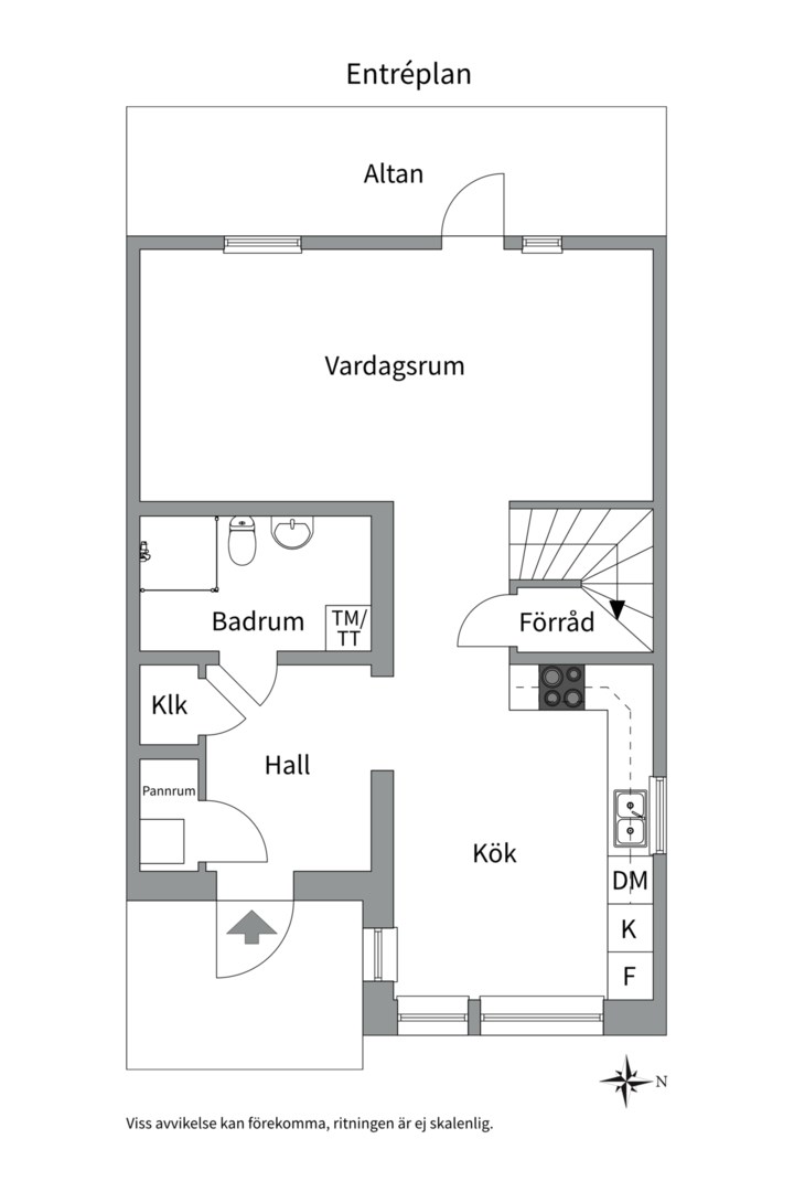Planlösning från Plugghakevägen 17, Såld i Gunsta, Uppsala