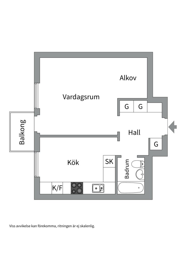 Planlösning från Ektorpsvägen 13, Såld i Ektorp, Nacka