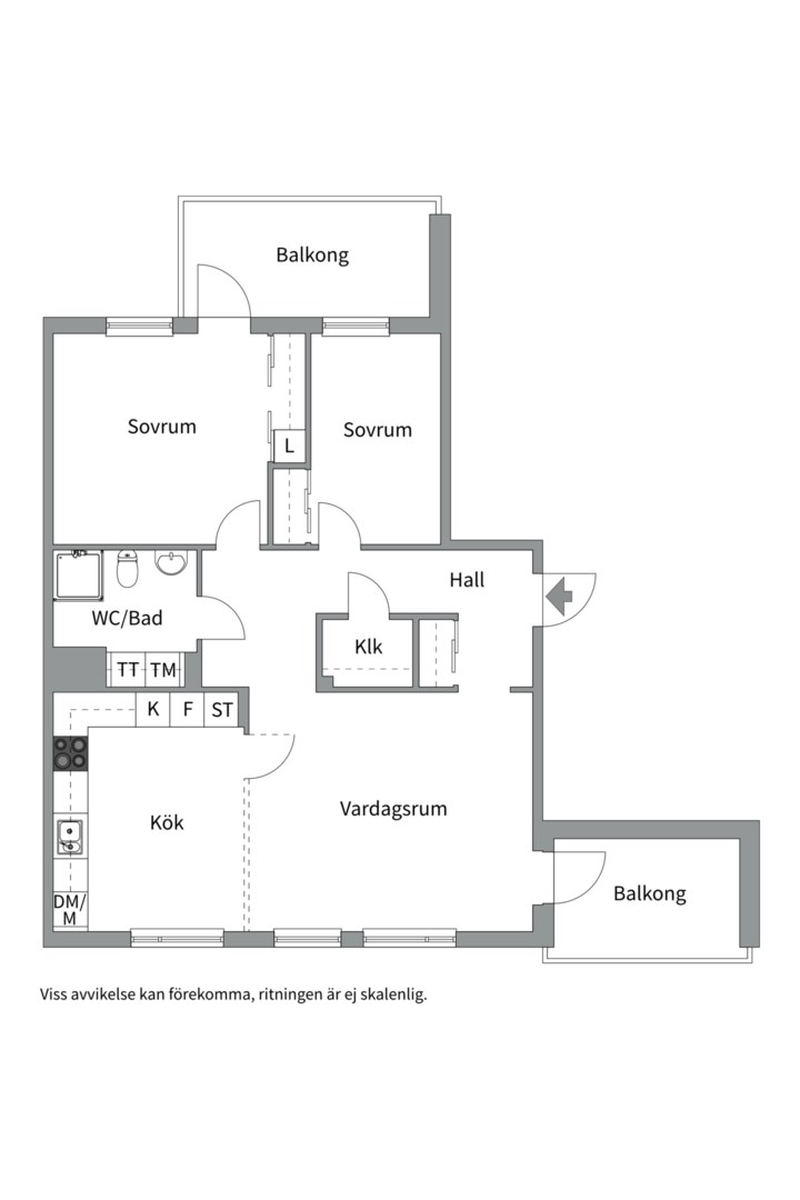 Planlösning från Torngatan 32, Till salu i Kapellgärdet, Uppsala