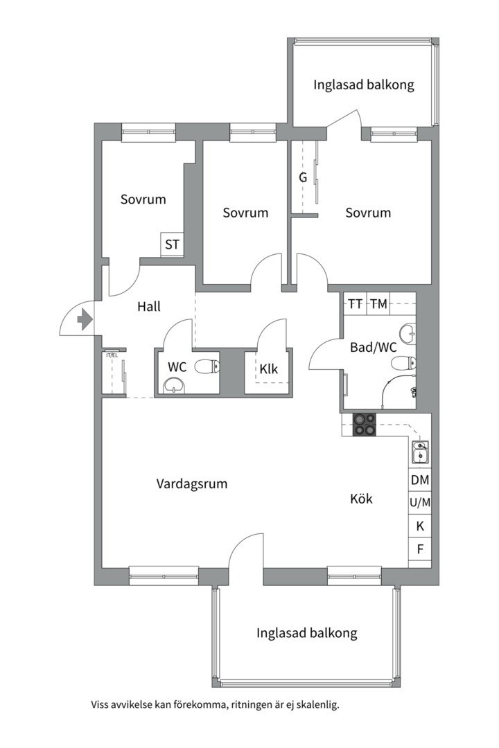 Planlösning från Östra Ågatan 109, Såld i Kungsängen, Uppsala