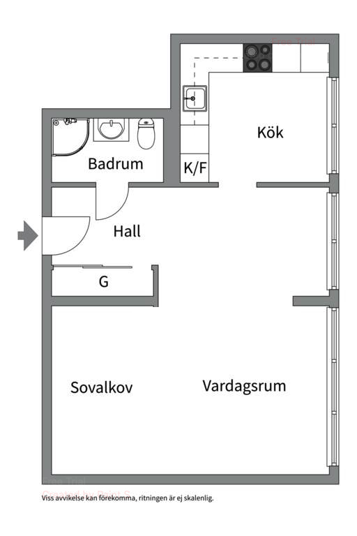 Planlösning från Ritargatan 3, Kommande i Salabacke, Uppsala