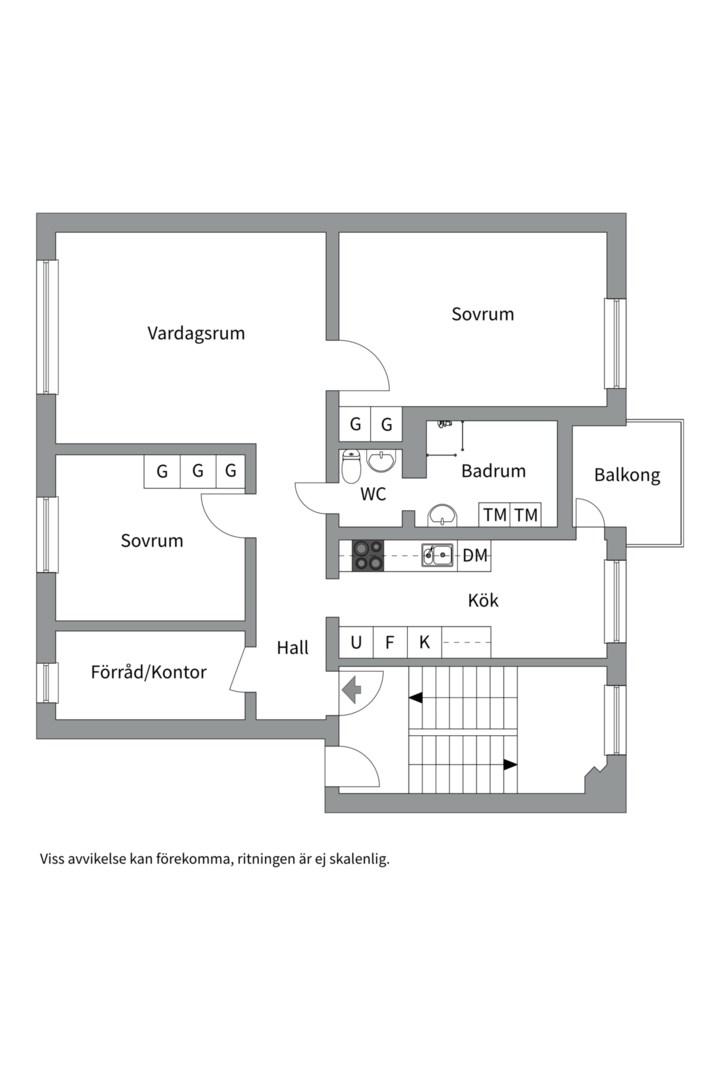 Planlösning från Morkullegatan 20, Såld i Råby, Västerås