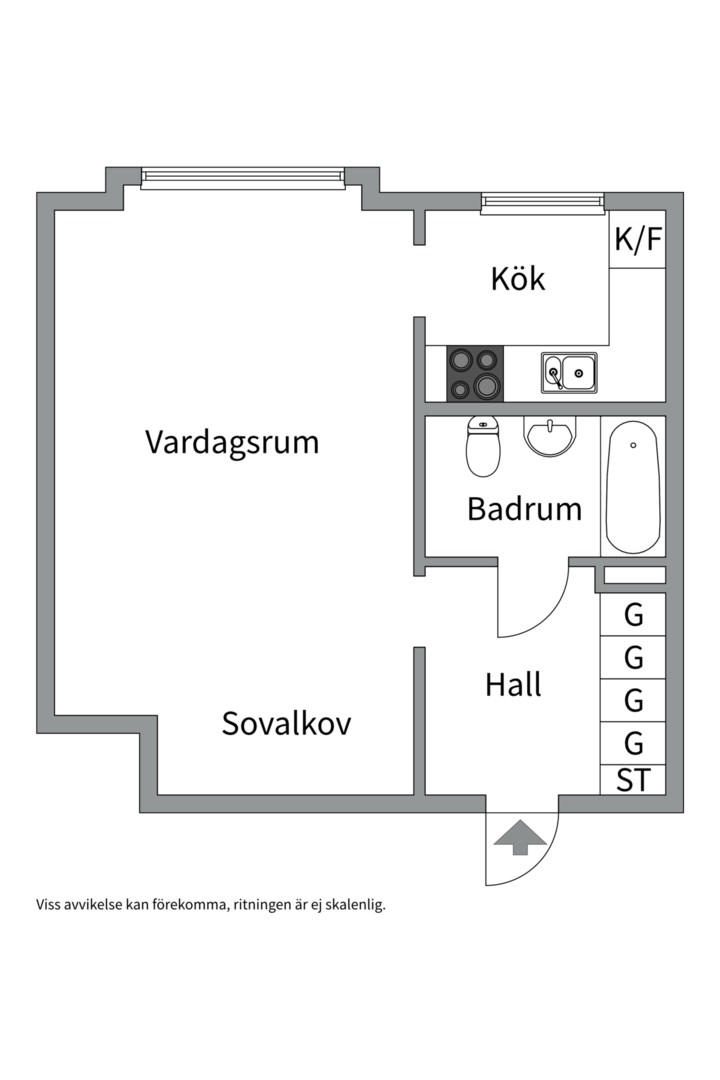 Planlösning från Linnégatan 19, Till salu i Centrum, Uppsala