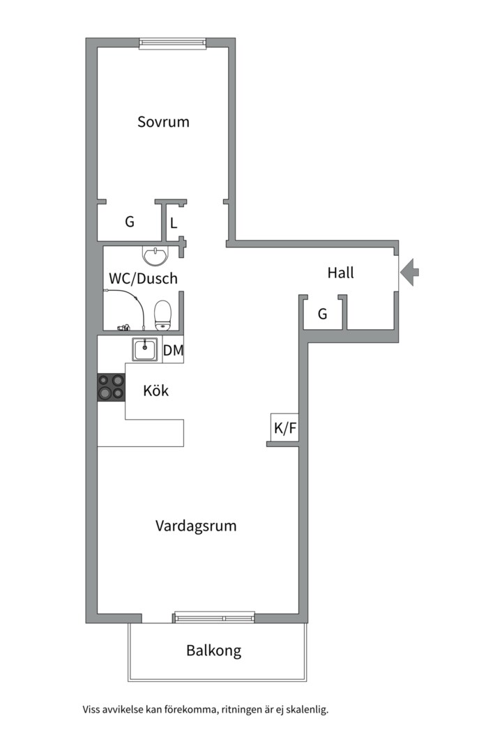 Planlösning från Vaksalagatan 44A, Snart till salu i Höganäs, Uppsala