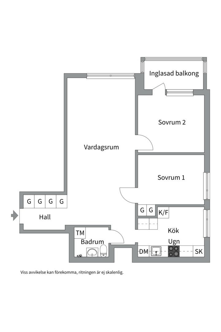 Planlösning från Atlasvägen 39, Såld i Sickla, Nacka