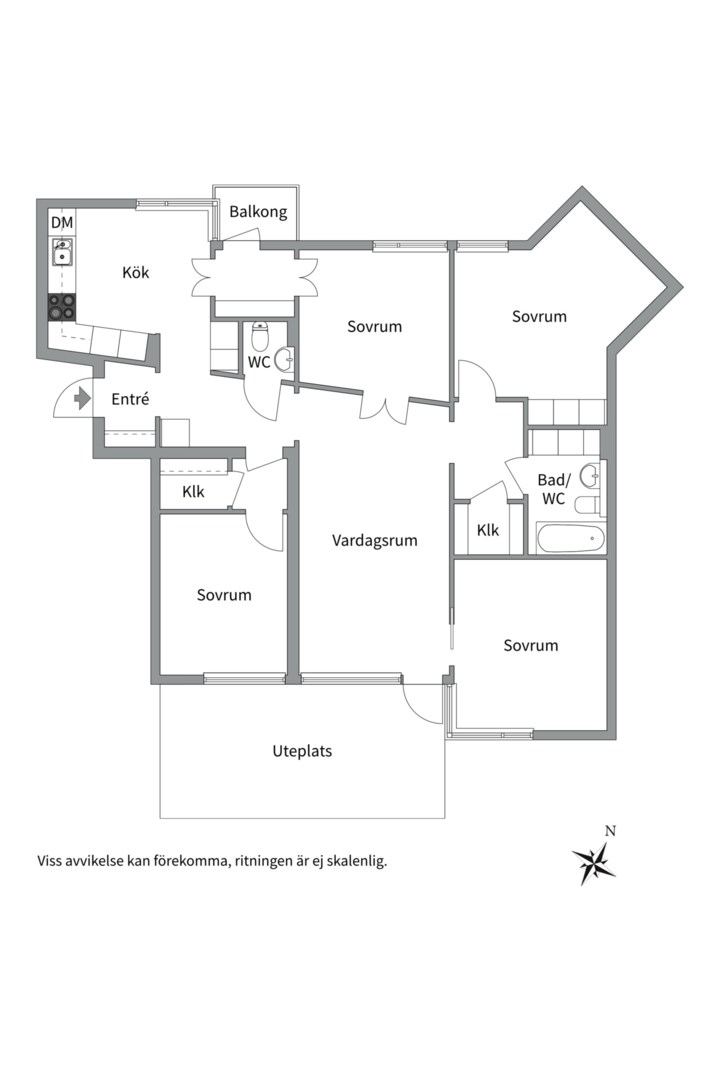 Planlösning från Gustaf Kjellbergs väg 32, Såld i Ulleråker, Uppsala