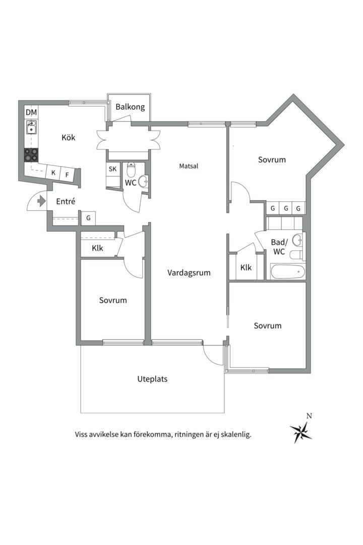 Planlösning från Gustaf Kjellbergs väg 32, Såld i Ulleråker, Uppsala
