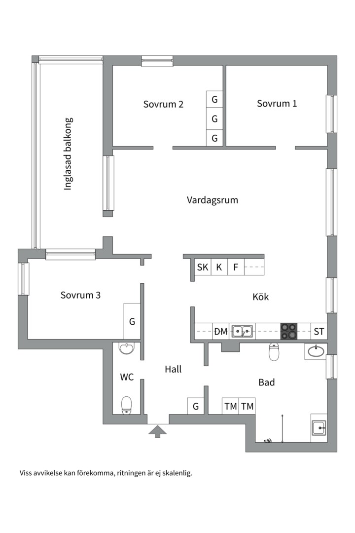 Planlösning från Hagalidsvägen 6, Såld i Haga, Västerås