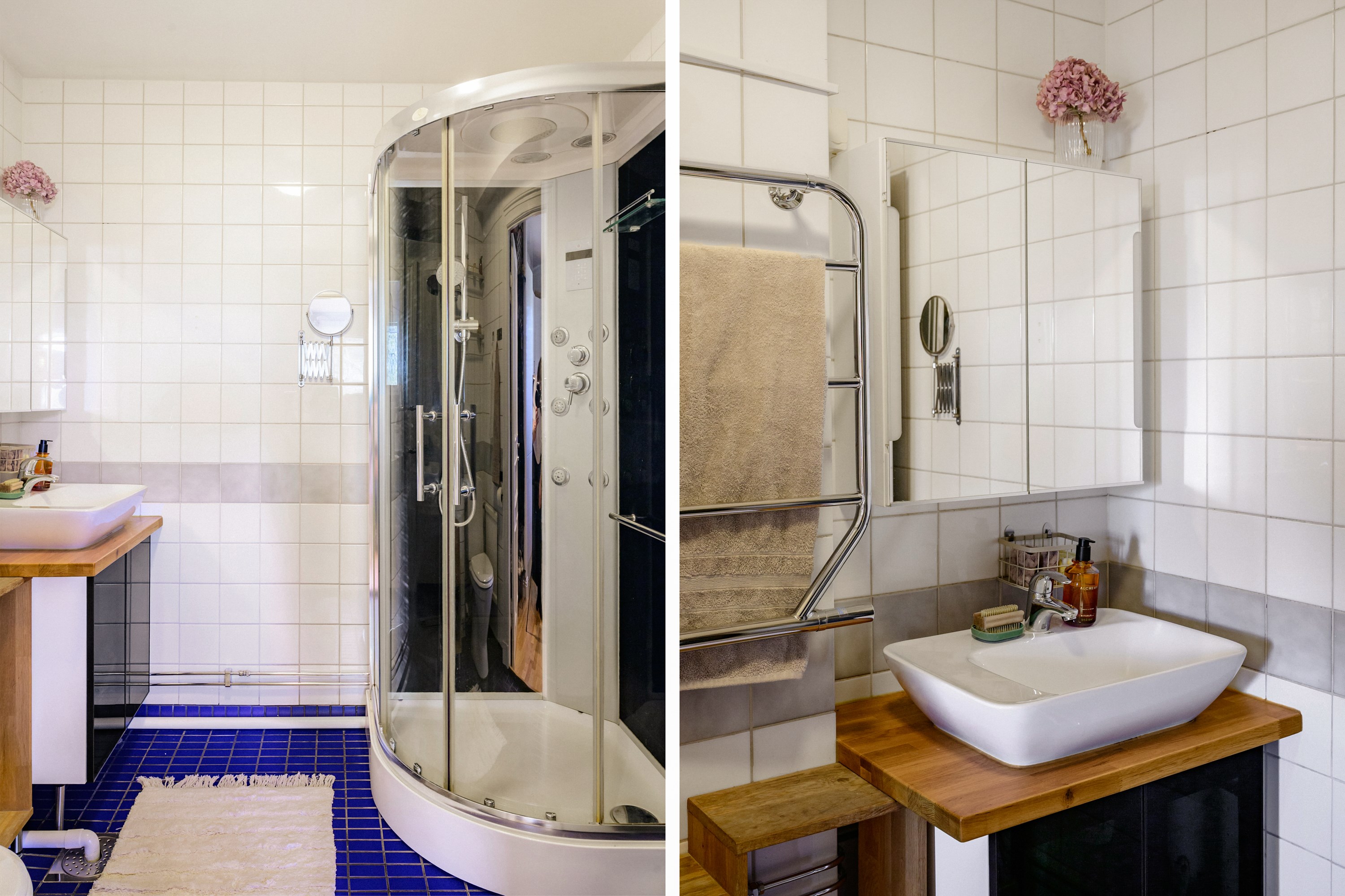 Badrummet renoverades 2015 i samband med resten av lägenheten.