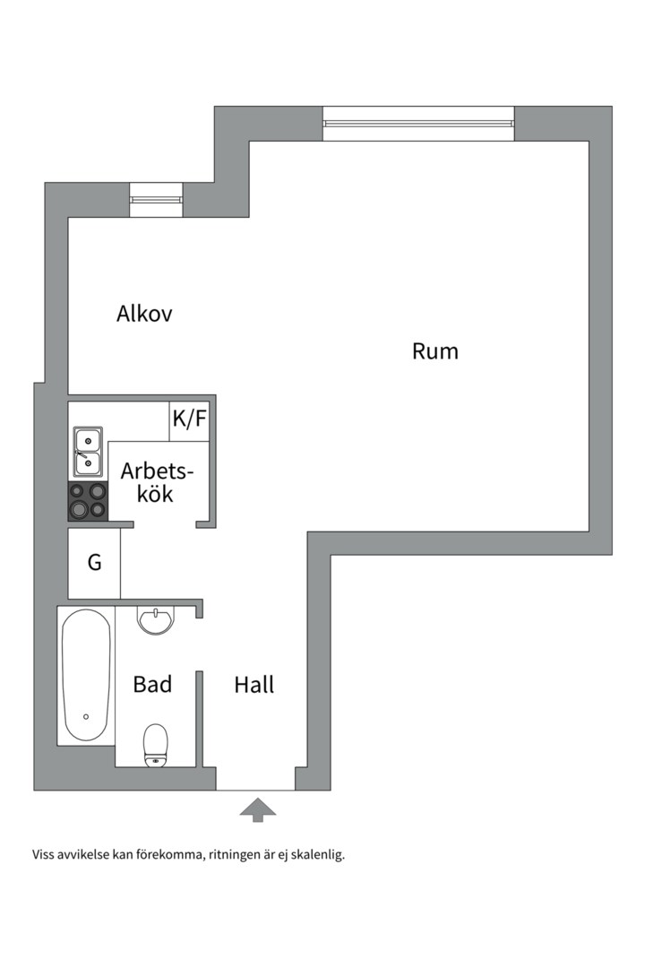 Planlösning från Sturegatan 16 B, Kommande i Luthagen, Uppsala