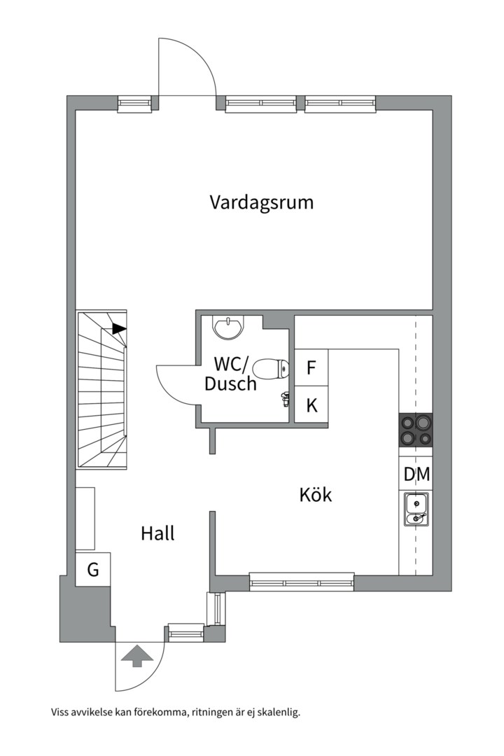 Planlösning från Västgötaresan 33, Såld i Sävja, Uppsala