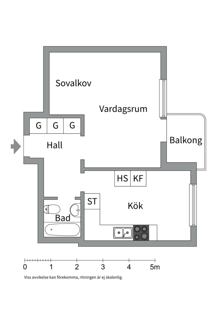 Planlösning från Egilsgatan 11B, Kommande i Svartbäcken, Uppsala